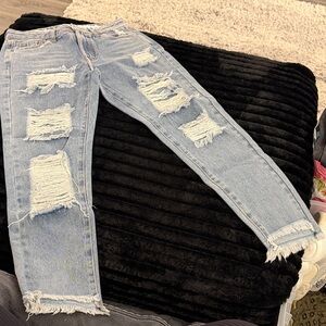 POL Distressed Light Blue Boyfriend Jeans